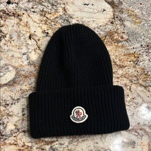 Moncler Classic Black Knit Beanie